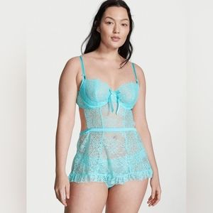 Victoria's Secret VERY SEXY Wicked La Fleur Open Back Babydoll LINGERIE $89.95